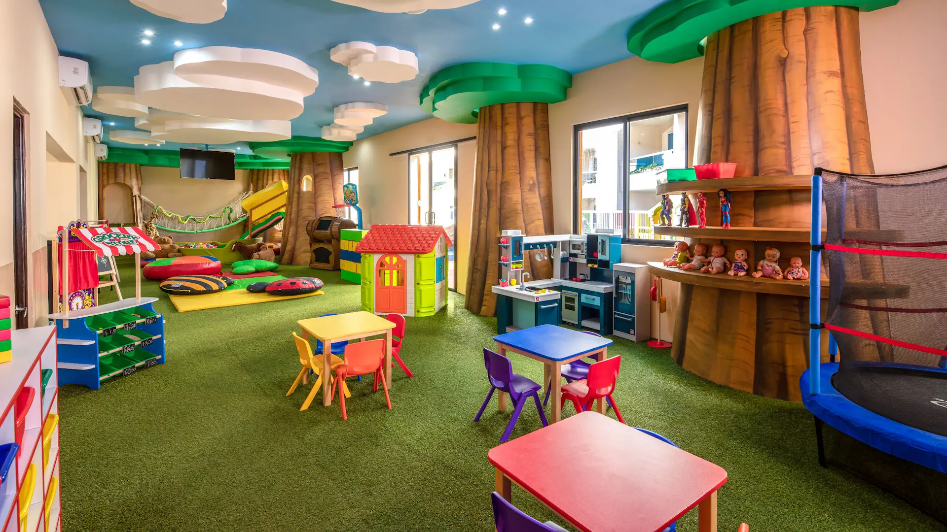 Indoor kids club play area with toys and games at Sunscape Cancun Resort & Spa in Cancun.